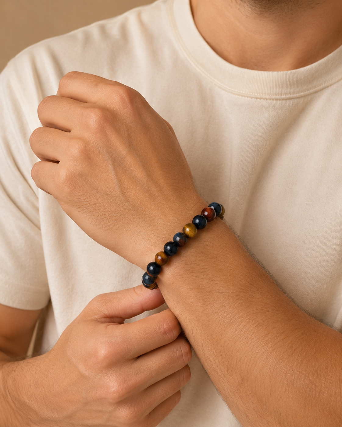 Prismatic Valor — Multicolor Tiger’s Eye Bracelet
