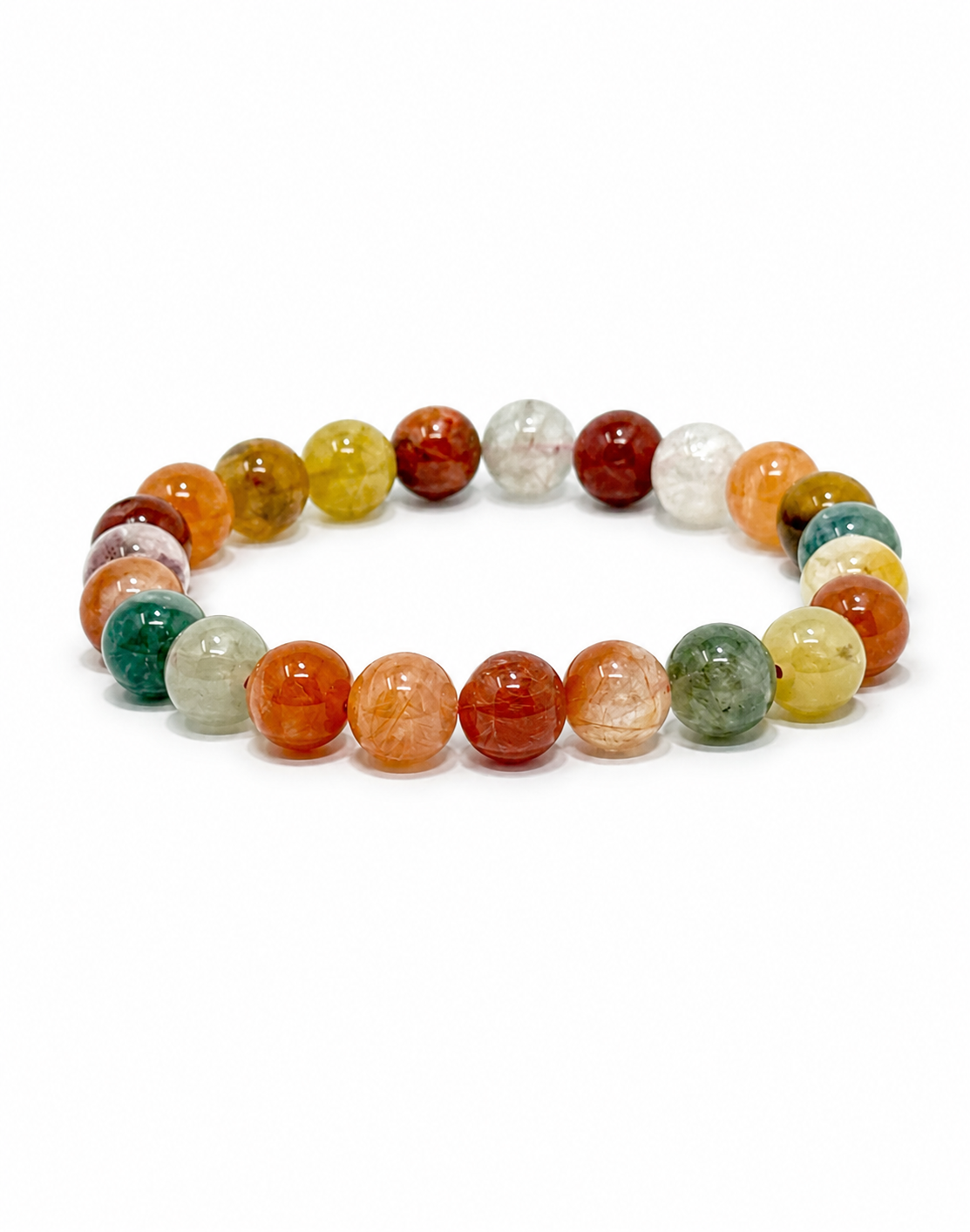 Prismatic Whisper — Multicolor Rabbit Hair Quartz Bracelet