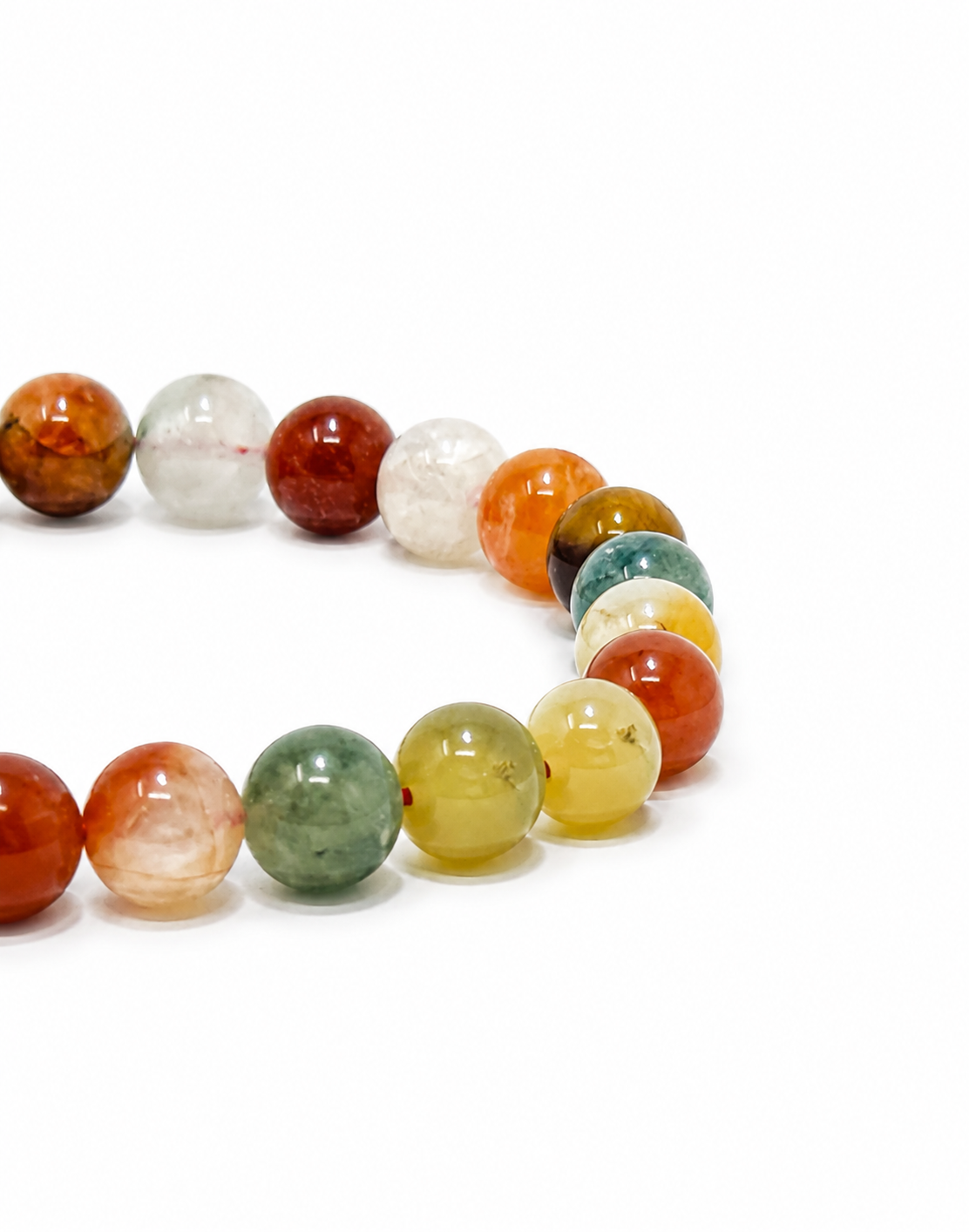 Prismatic Whisper — Multicolor Rabbit Hair Quartz Bracelet