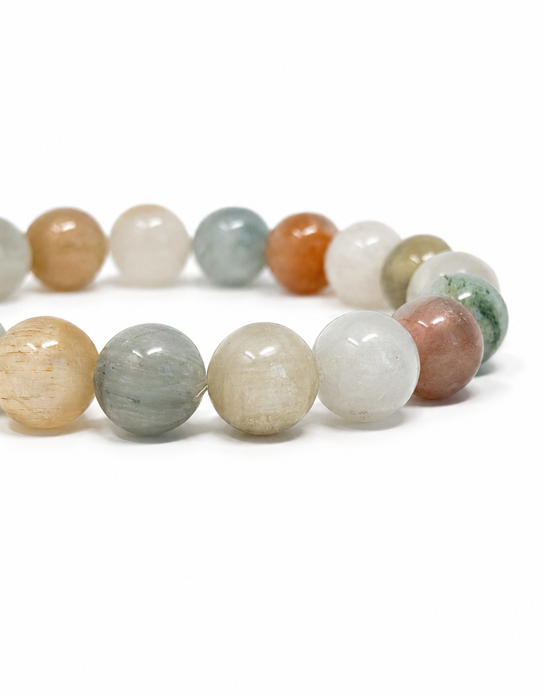 Prismatic Threads — Multicolor Rutilated Quartz Bracelet